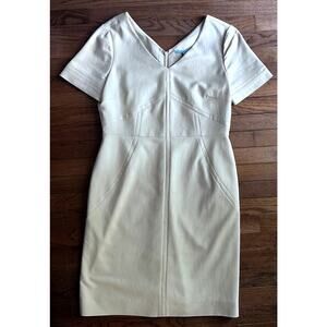 Antonio Melani Shift dress Size 12 Tan/Khaki color V Neck